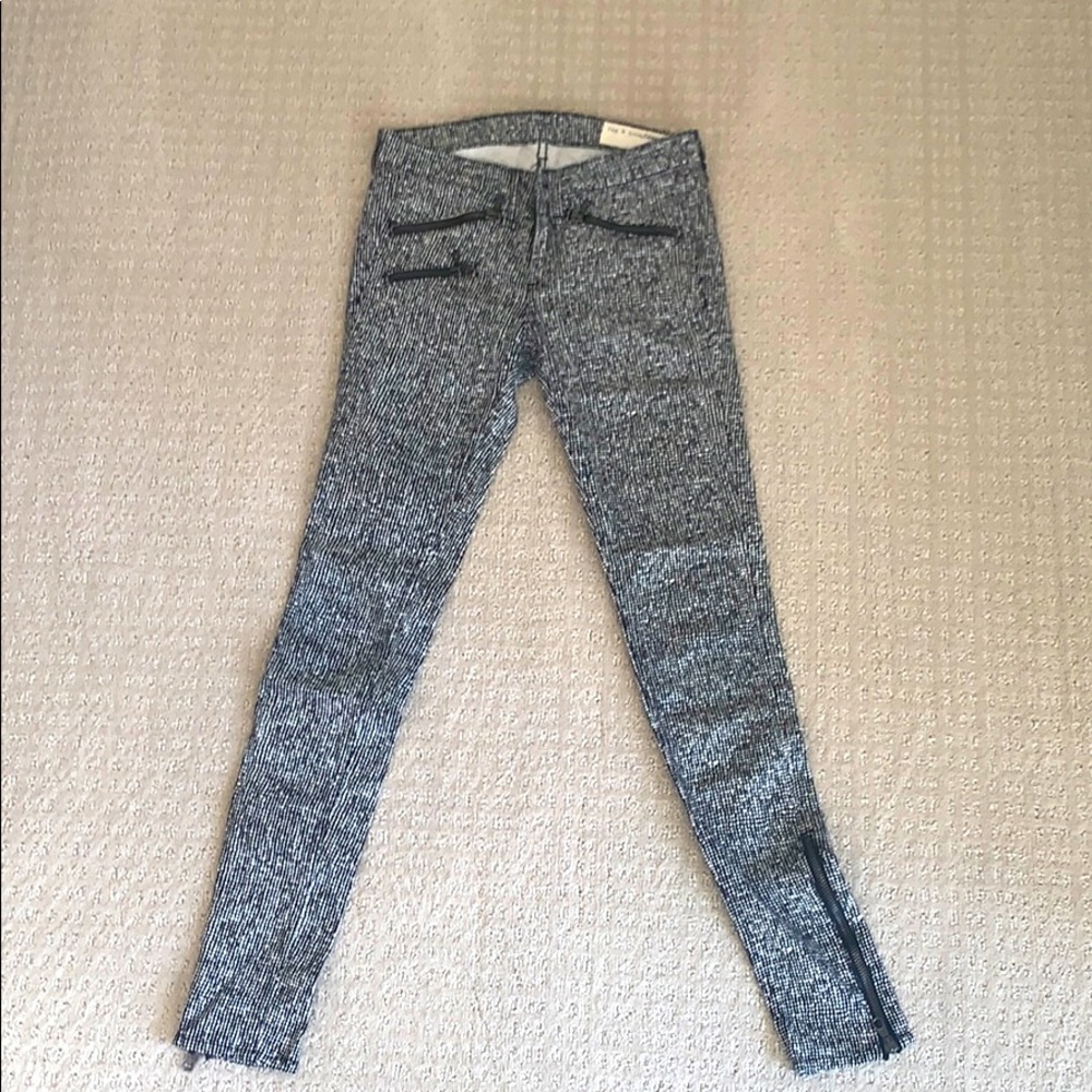 Rag & Bone black and white checkered jeans